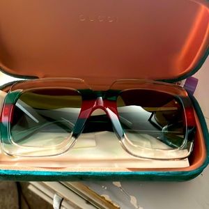 Square-frame acetate sunglasses